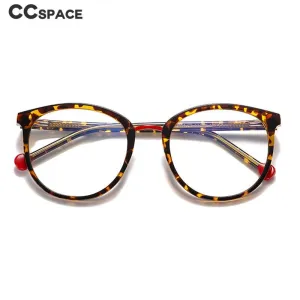 CCspace Women's Full Rim Oversized Round Tr 90 Titanium Frame Eyeglasses 54561