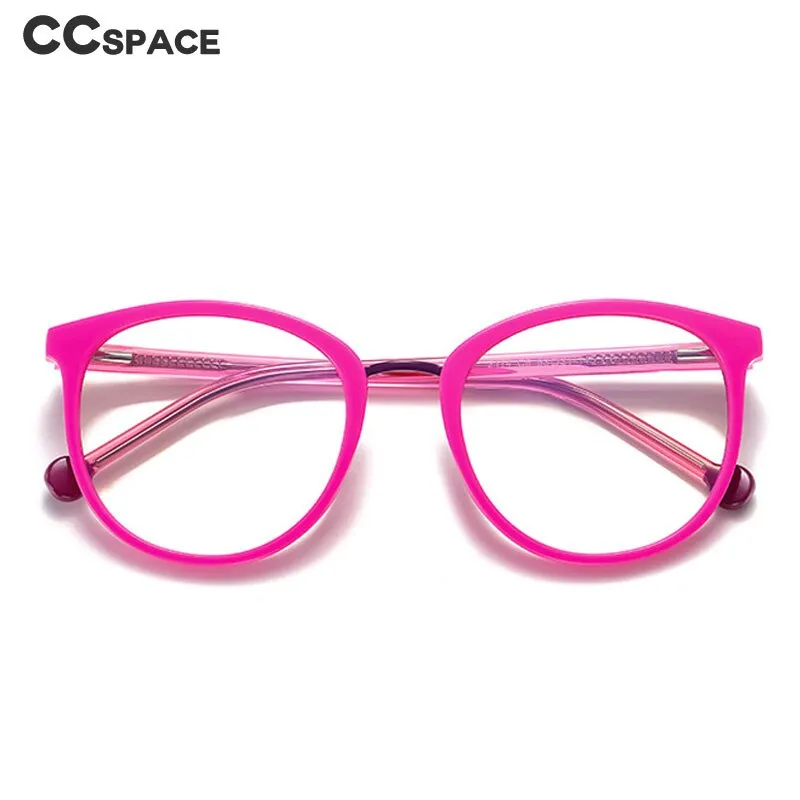 CCspace Women's Full Rim Oversized Round Tr 90 Titanium Frame Eyeglasses 54561