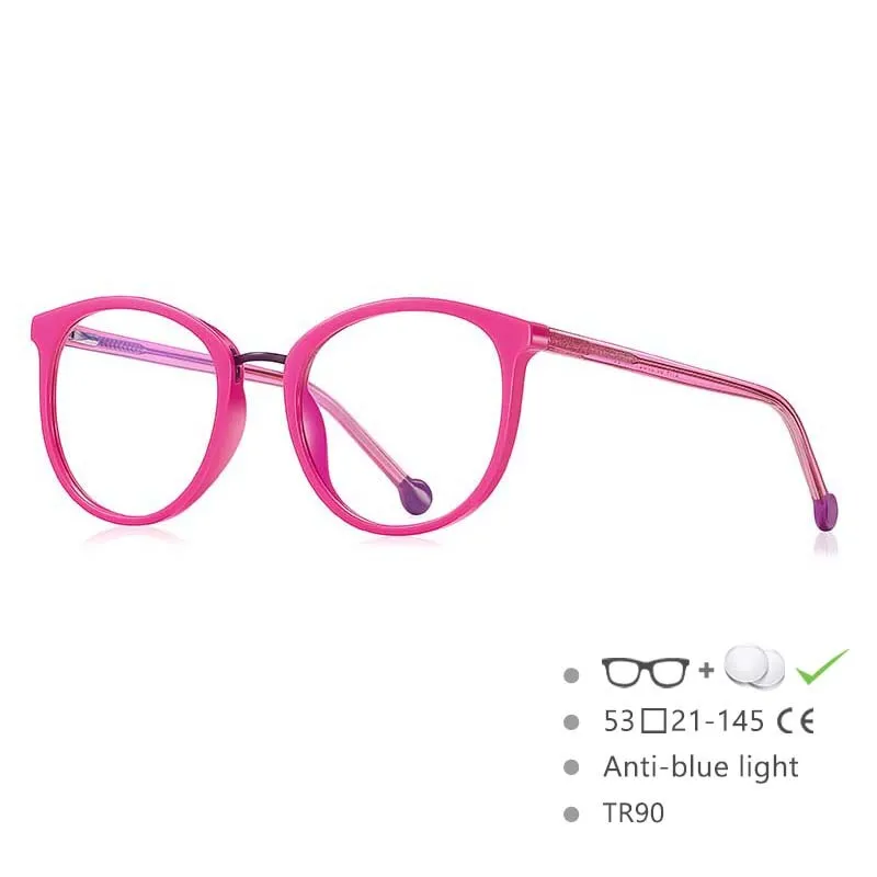 CCspace Women's Full Rim Oversized Round Tr 90 Titanium Frame Eyeglasses 54561