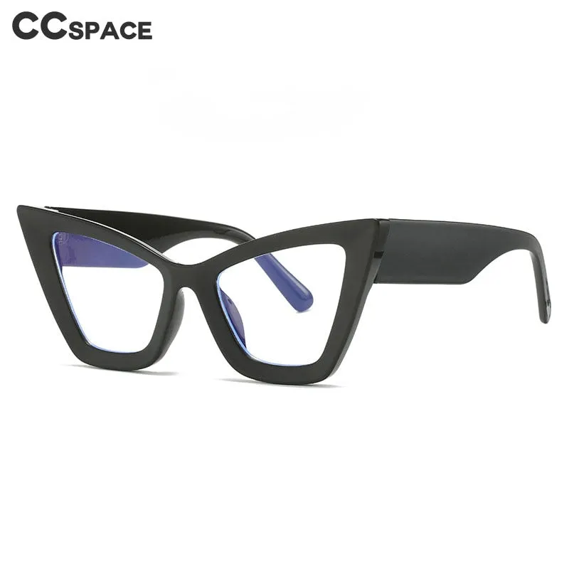 CCspace Women's Full Rim Oversized Square Cat Eye PC Eyeglasses 56294