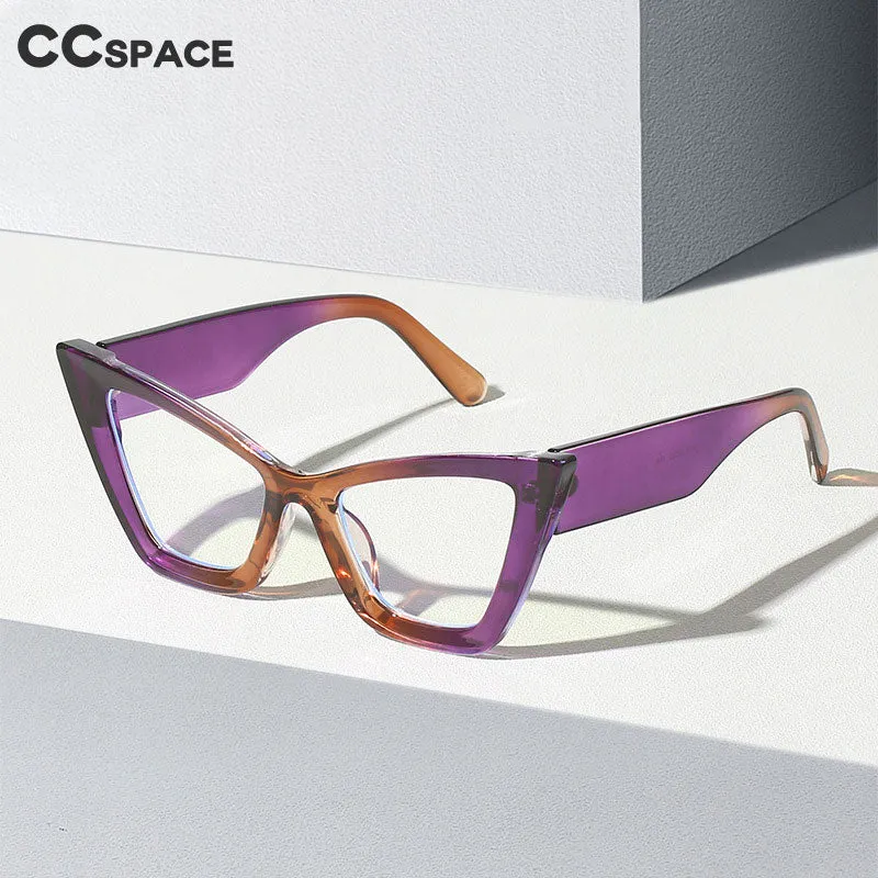 CCspace Women's Full Rim Oversized Square Cat Eye PC Eyeglasses 56294