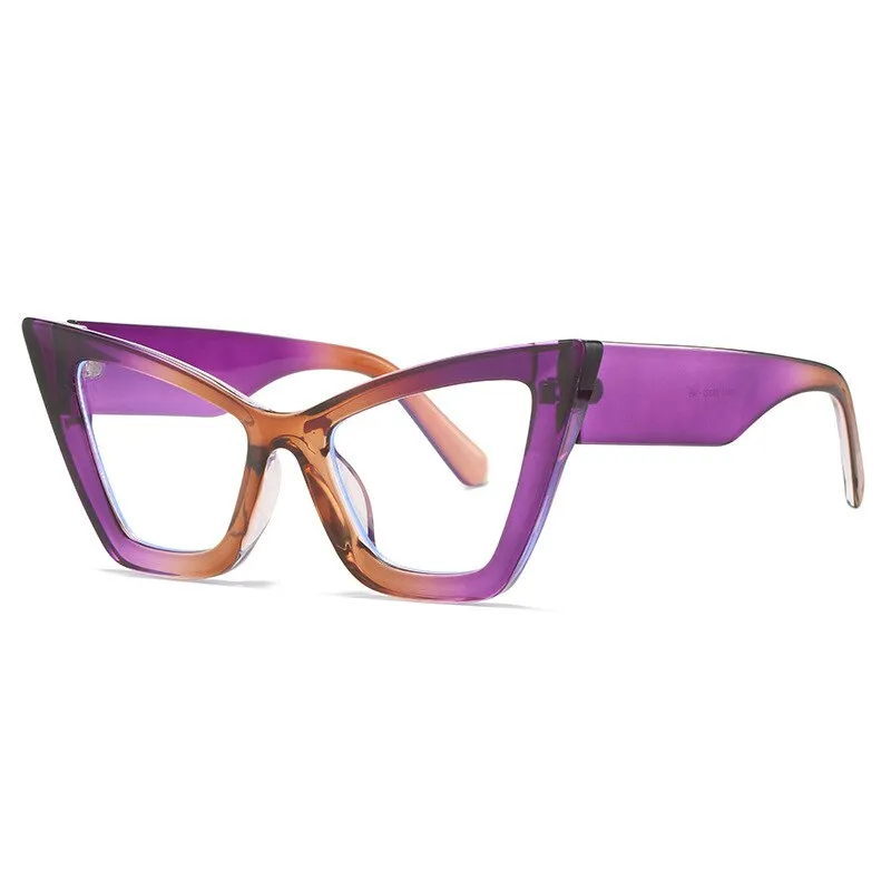 CCspace Women's Full Rim Oversized Square Cat Eye PC Eyeglasses 56294