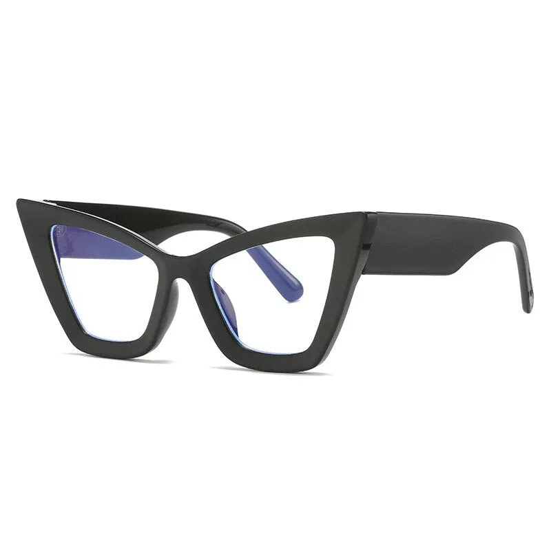 CCspace Women's Full Rim Oversized Square Cat Eye PC Eyeglasses 56294