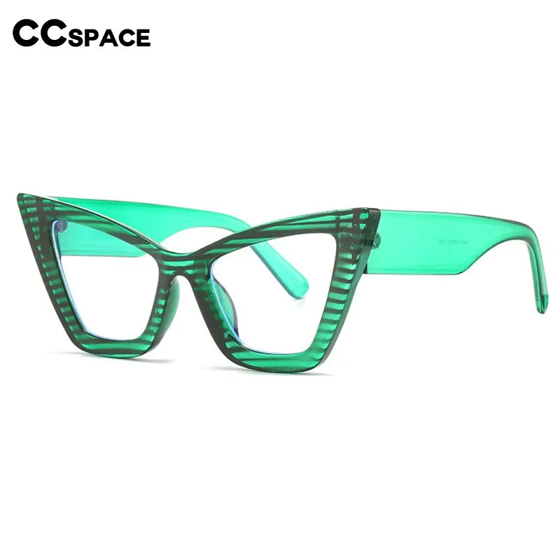 CCspace Women's Full Rim Oversized Square Cat Eye PC Eyeglasses 56294