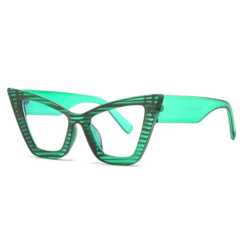 CCspace Women's Full Rim Oversized Square Cat Eye PC Eyeglasses 56294