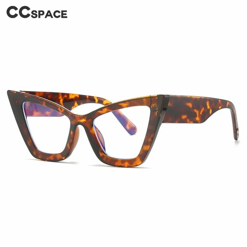 CCspace Women's Full Rim Oversized Square Cat Eye PC Eyeglasses 56294