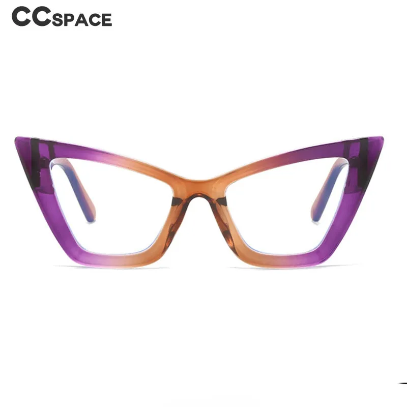 CCspace Women's Full Rim Oversized Square Cat Eye PC Eyeglasses 56294