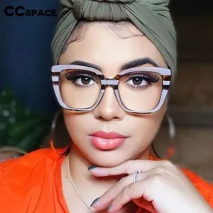 CCspace Women's Full Rim Oversized Square Resin Frame Eyeglasses 45759