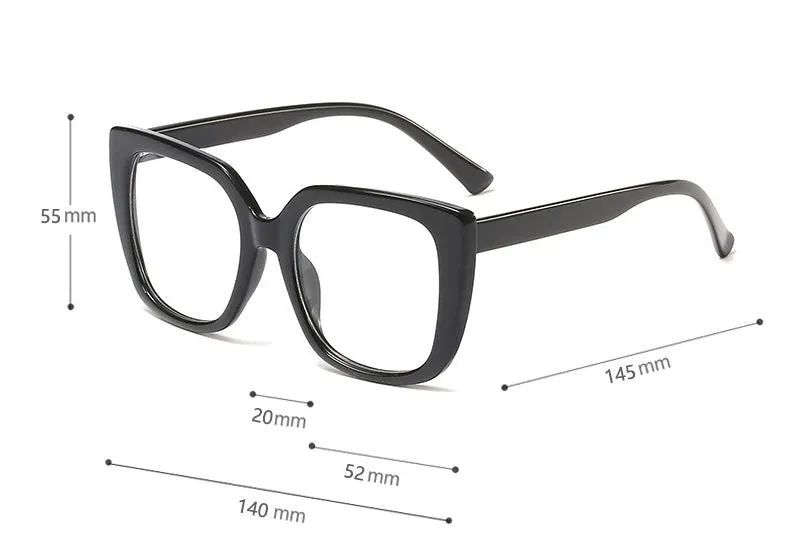 CCspace Women's Full Rim Oversized Square Resin Frame Eyeglasses 45759