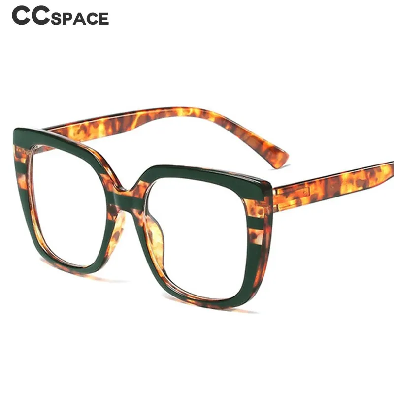 CCspace Women's Full Rim Oversized Square Resin Frame Eyeglasses 45759