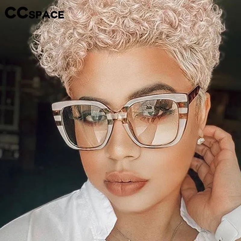 CCspace Women's Full Rim Oversized Square Resin Frame Eyeglasses 45759