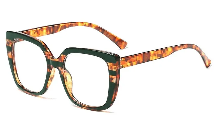 CCspace Women's Full Rim Oversized Square Resin Frame Eyeglasses 45759