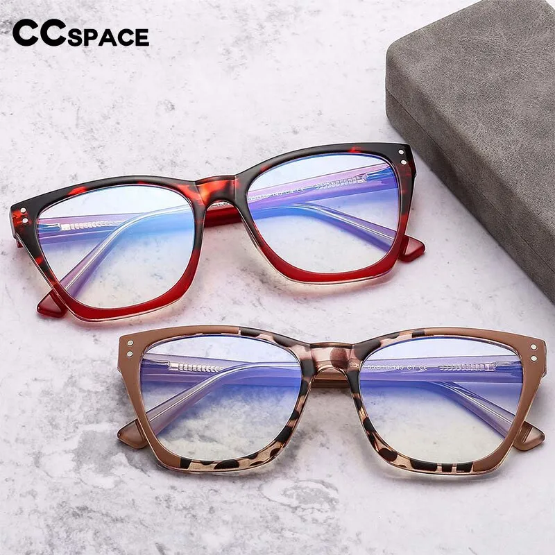 CCspace Women's Full Rim Oversized Tr 90 Titanium Eyeglasses 55152