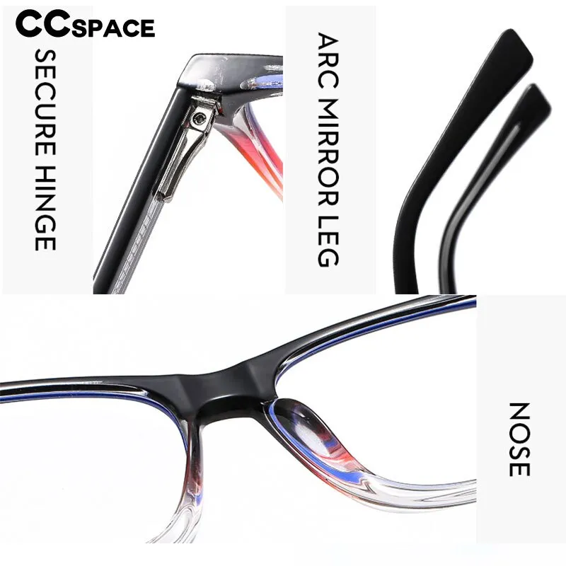 CCspace Women's Full Rim Oversized Tr 90 Titanium Eyeglasses 55152