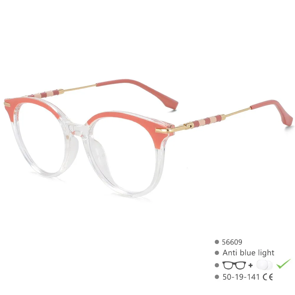 CCspace Women's Full Rim Round Acetate Alloy Eyeglasses 56609