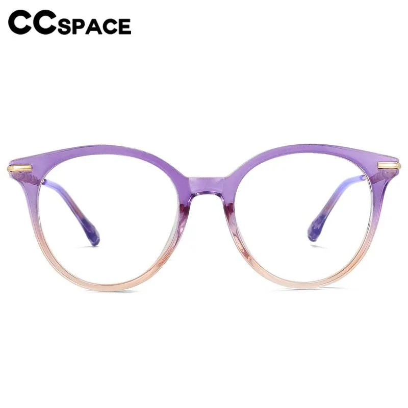 CCspace Women's Full Rim Round Acetate Alloy Eyeglasses 56609
