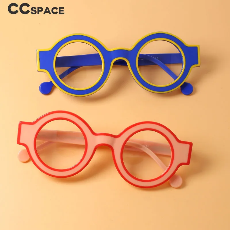 CCspace Women's Full Rim Round Acetate Eyeglasses 56499