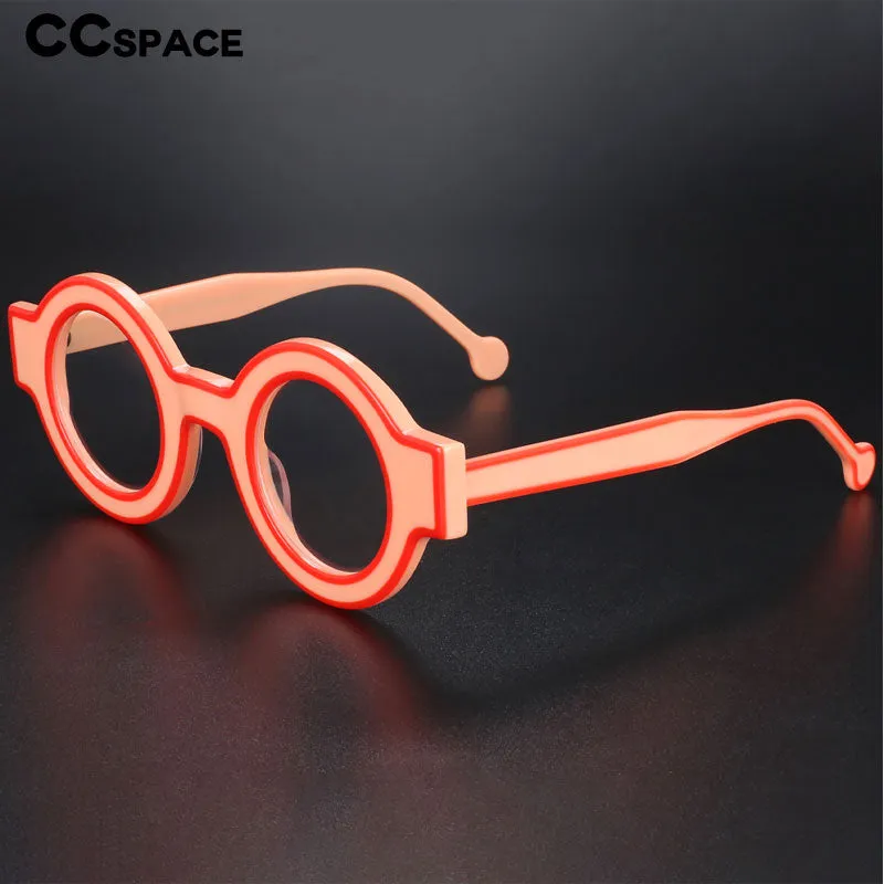 CCspace Women's Full Rim Round Acetate Eyeglasses 56499
