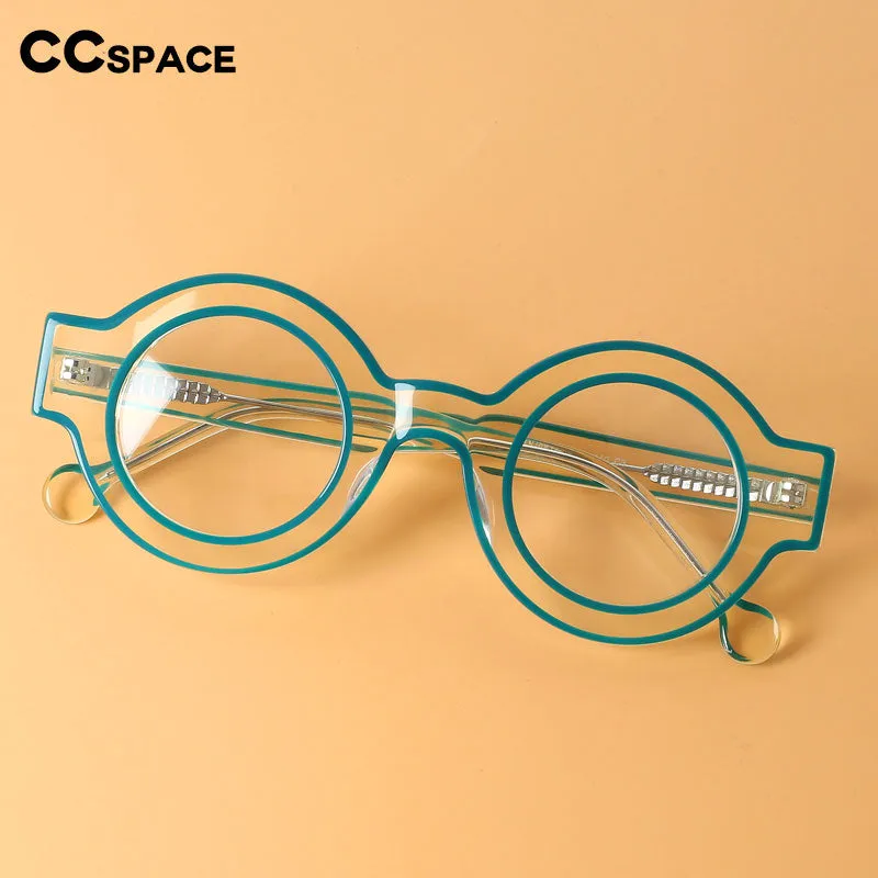 CCspace Women's Full Rim Round Acetate Eyeglasses 56499
