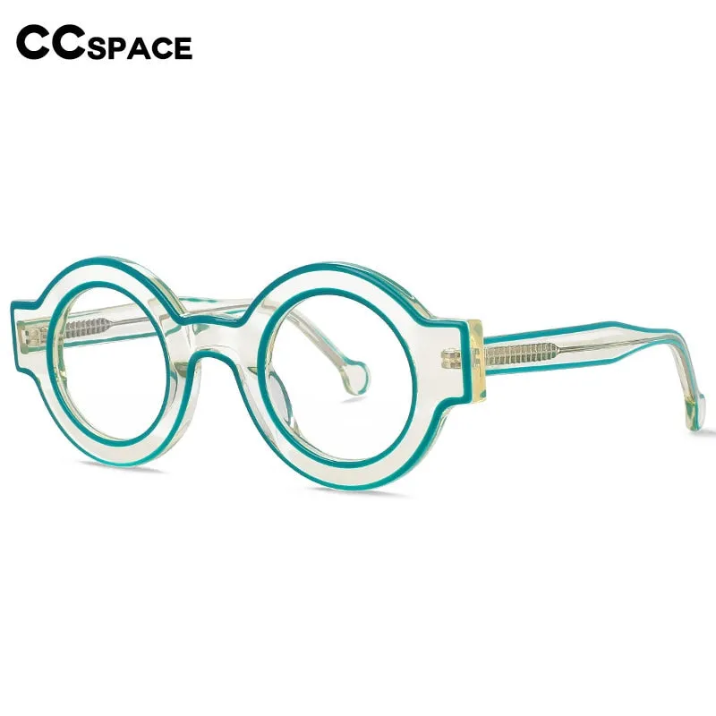 CCspace Women's Full Rim Round Acetate Eyeglasses 56499