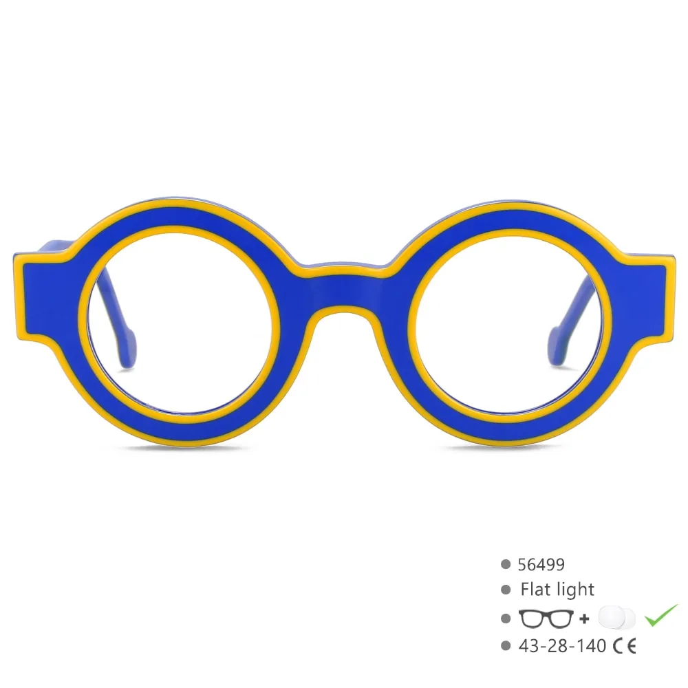 CCspace Women's Full Rim Round Acetate Eyeglasses 56499