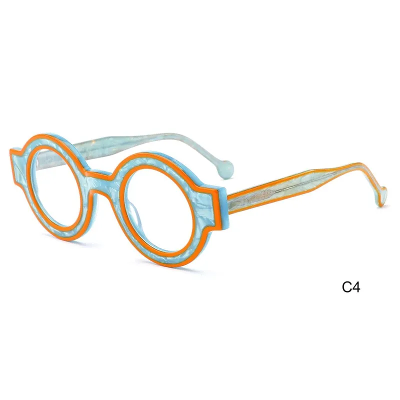 CCspace Women's Full Rim Round Acetate Eyeglasses 56499