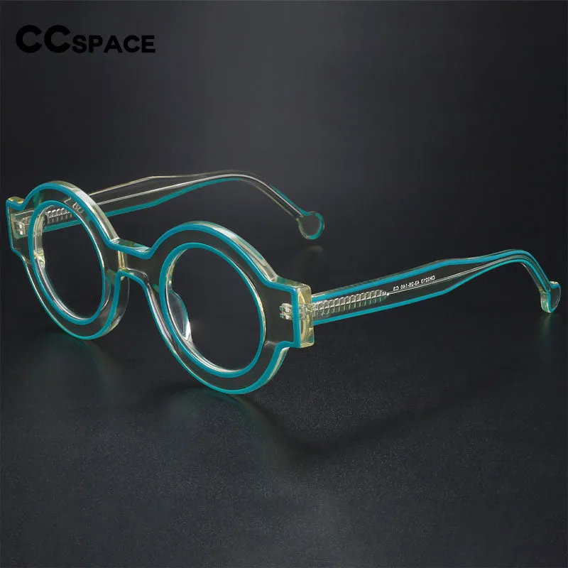 CCspace Women's Full Rim Round Acetate Eyeglasses 56499