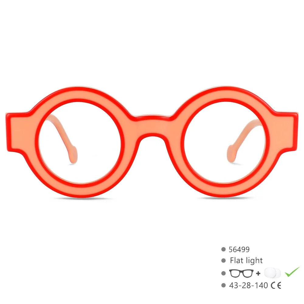 CCspace Women's Full Rim Round Acetate Eyeglasses 56499