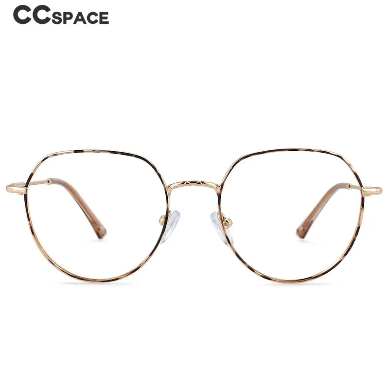 CCspace Women's Full Rim Round Alloy Frame Eyeglasses 54398
