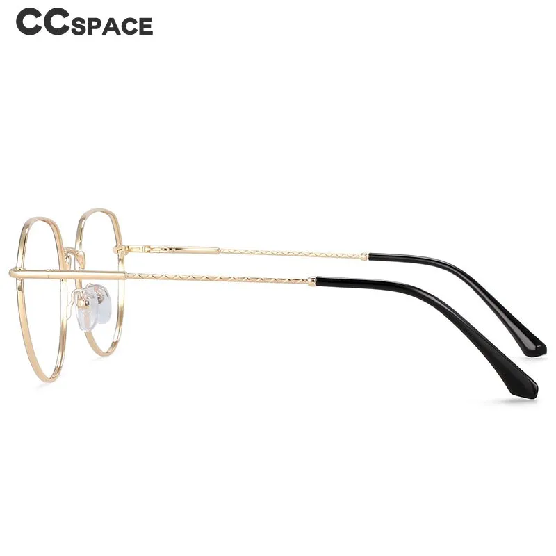 CCspace Women's Full Rim Round Alloy Frame Eyeglasses 54398