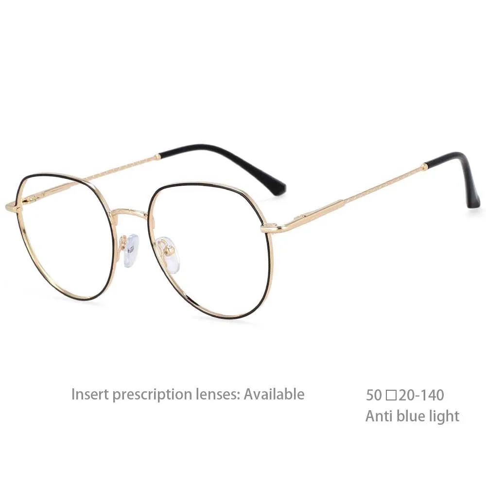 CCspace Women's Full Rim Round Alloy Frame Eyeglasses 54398