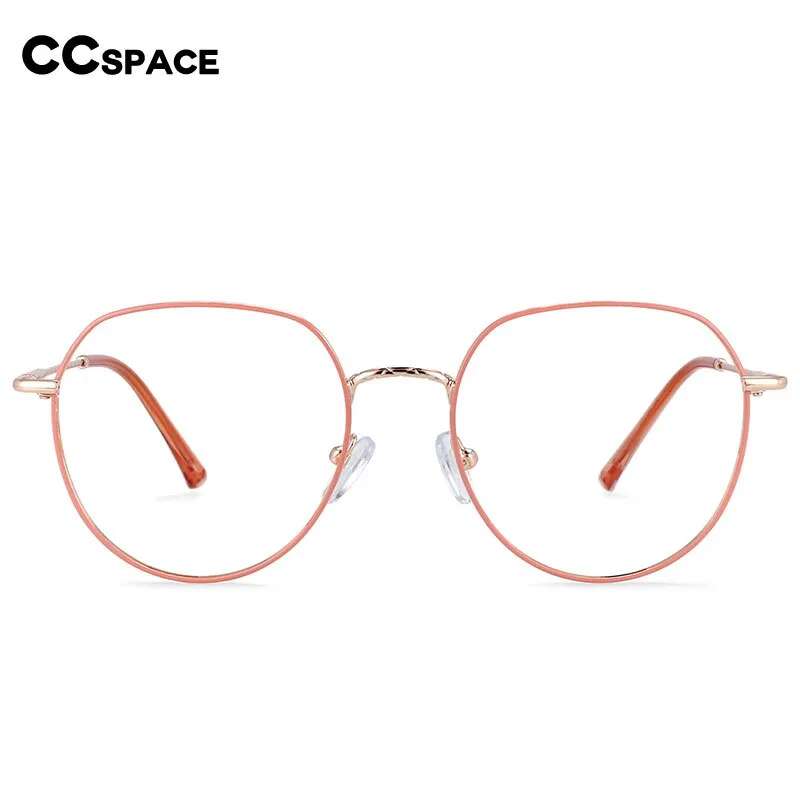 CCspace Women's Full Rim Round Alloy Frame Eyeglasses 54398