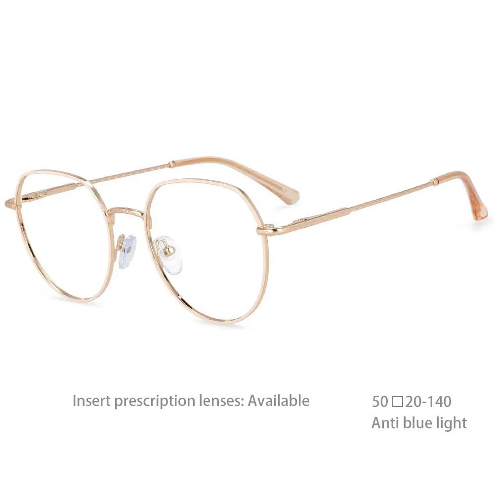 CCspace Women's Full Rim Round Alloy Frame Eyeglasses 54398
