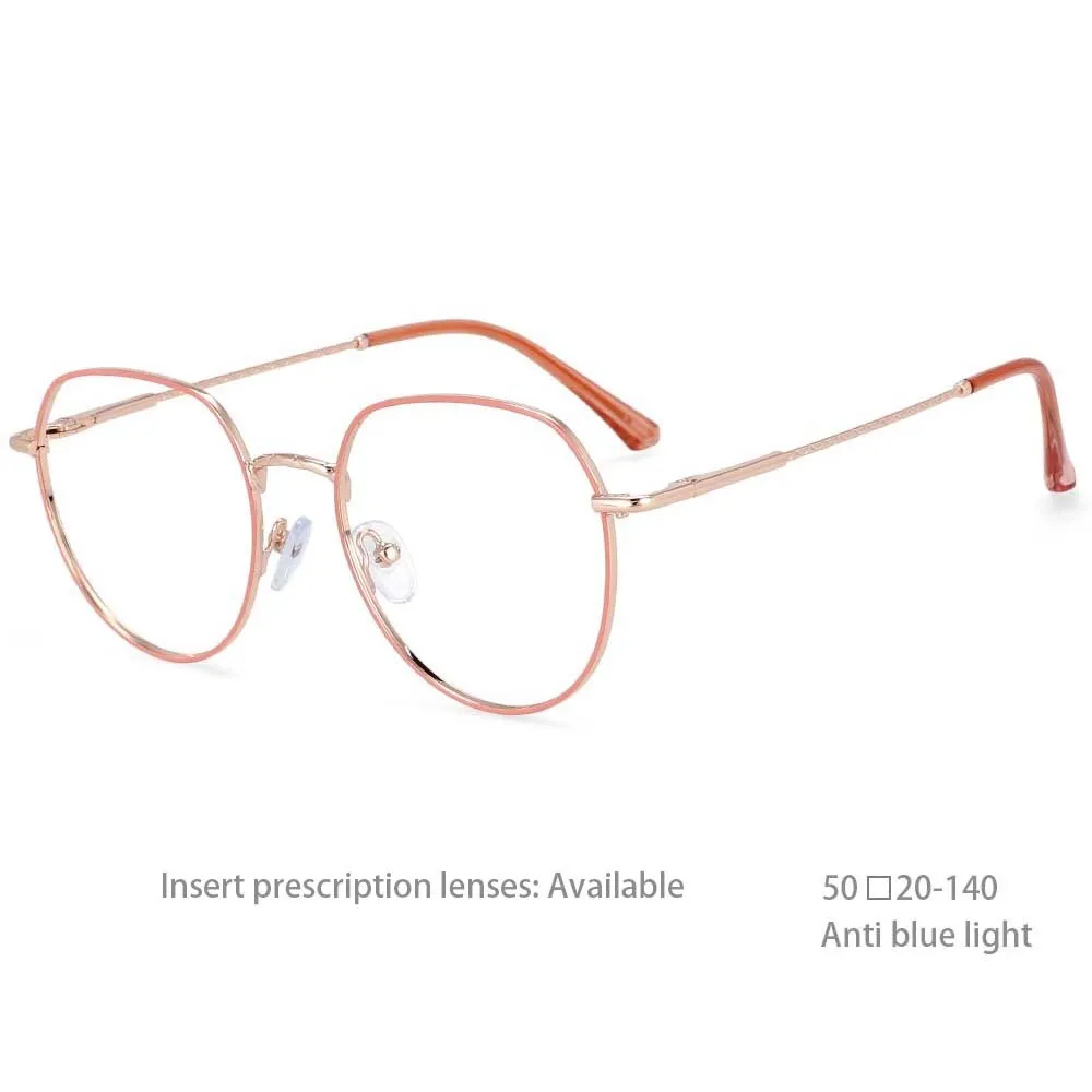 CCspace Women's Full Rim Round Alloy Frame Eyeglasses 54398
