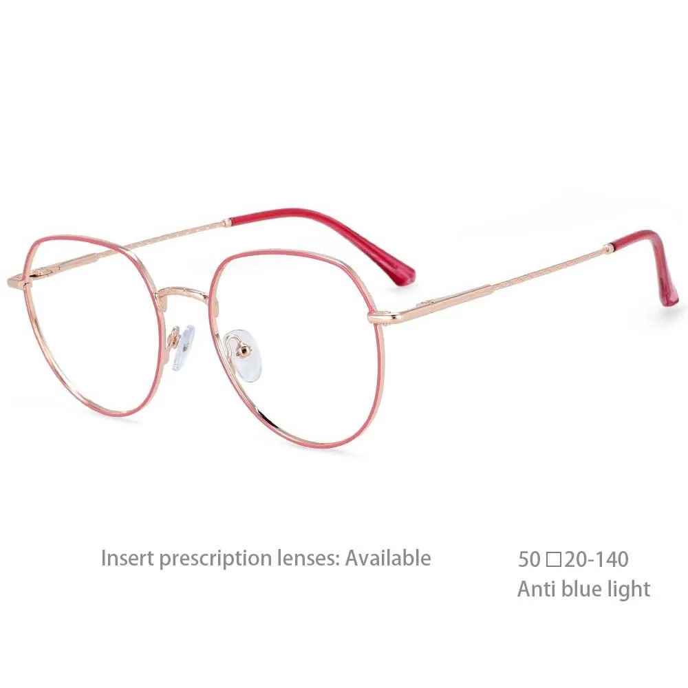 CCspace Women's Full Rim Round Alloy Frame Eyeglasses 54398