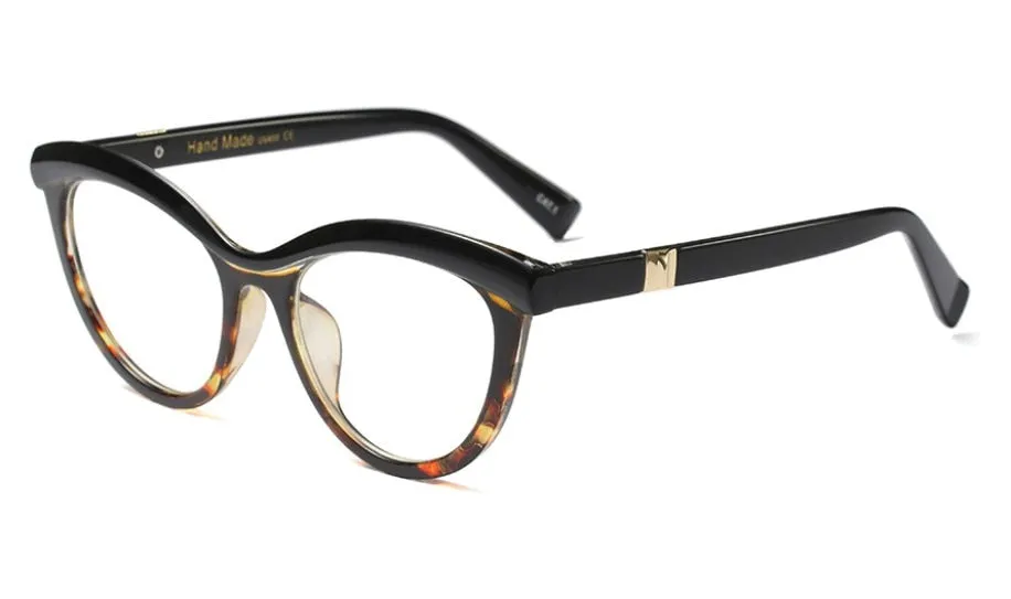 CCspace Women's Full Rim Square Brow Line Cat Eye Resin Frame Eyeglasses 45490