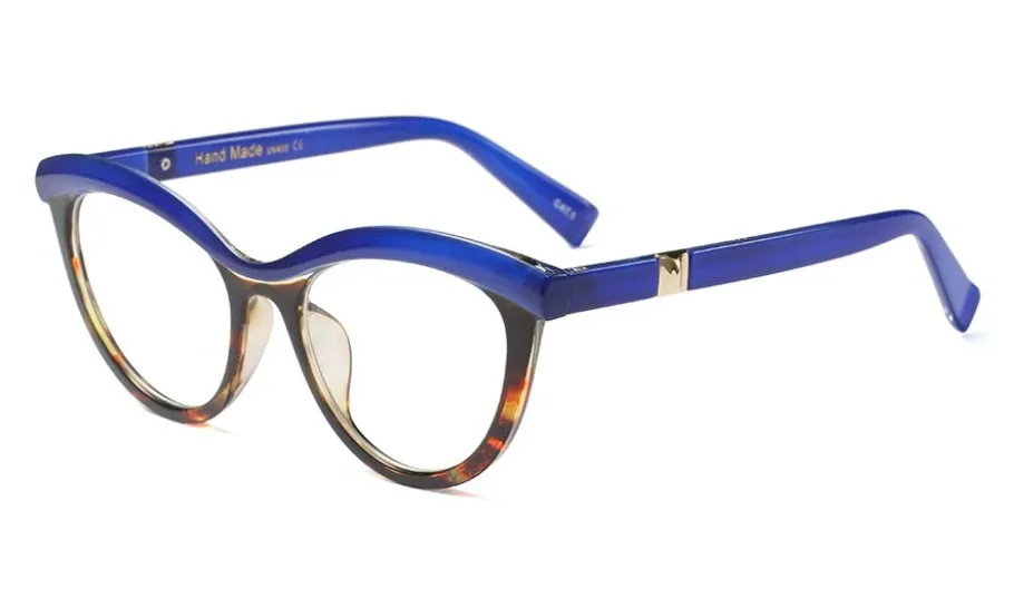 CCspace Women's Full Rim Square Brow Line Cat Eye Resin Frame Eyeglasses 45490