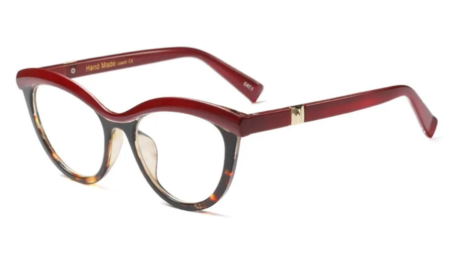 CCspace Women's Full Rim Square Brow Line Cat Eye Resin Frame Eyeglasses 45490