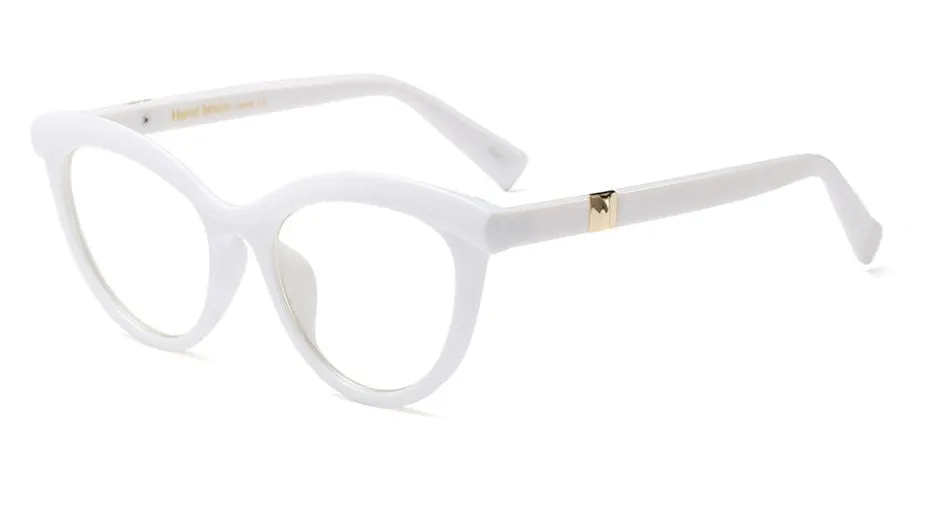 CCspace Women's Full Rim Square Brow Line Cat Eye Resin Frame Eyeglasses 45490