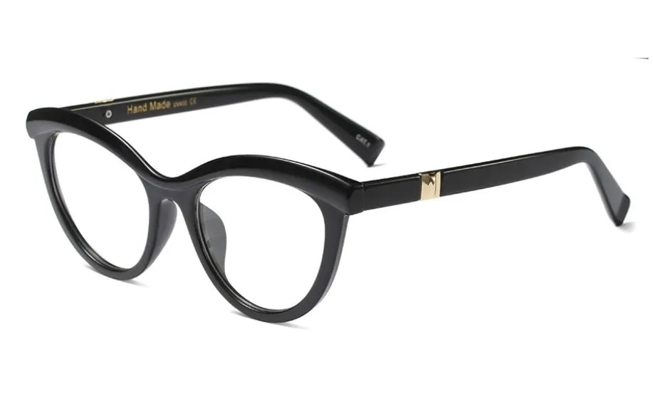 CCspace Women's Full Rim Square Brow Line Cat Eye Resin Frame Eyeglasses 45490