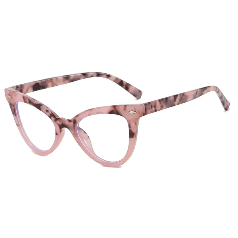 CCspace Women's Full Rim Square Cat Eye Acetate Eyeglasses 55584