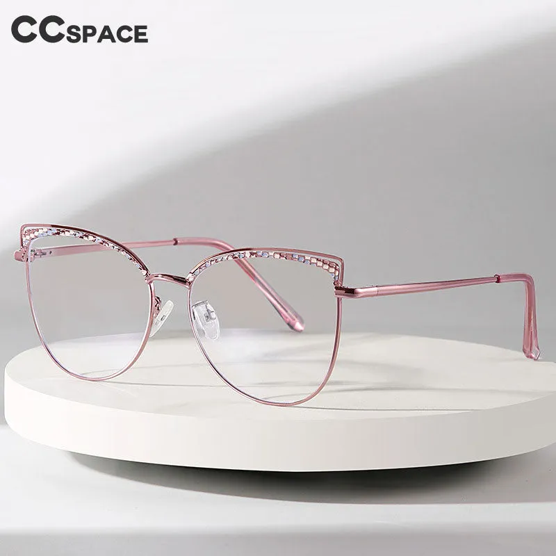CCspace Women's Full Rim Square Cat Eye Alloy Eyeglasses 55938