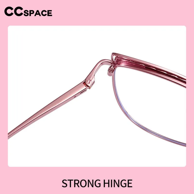 CCspace Women's Full Rim Square Cat Eye Alloy Eyeglasses 55938