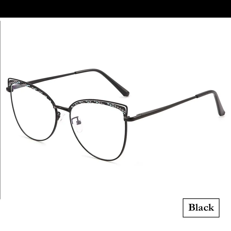 CCspace Women's Full Rim Square Cat Eye Alloy Eyeglasses 55938