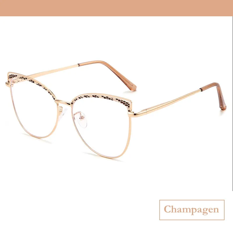 CCspace Women's Full Rim Square Cat Eye Alloy Eyeglasses 55938