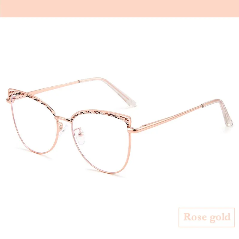 CCspace Women's Full Rim Square Cat Eye Alloy Eyeglasses 55938