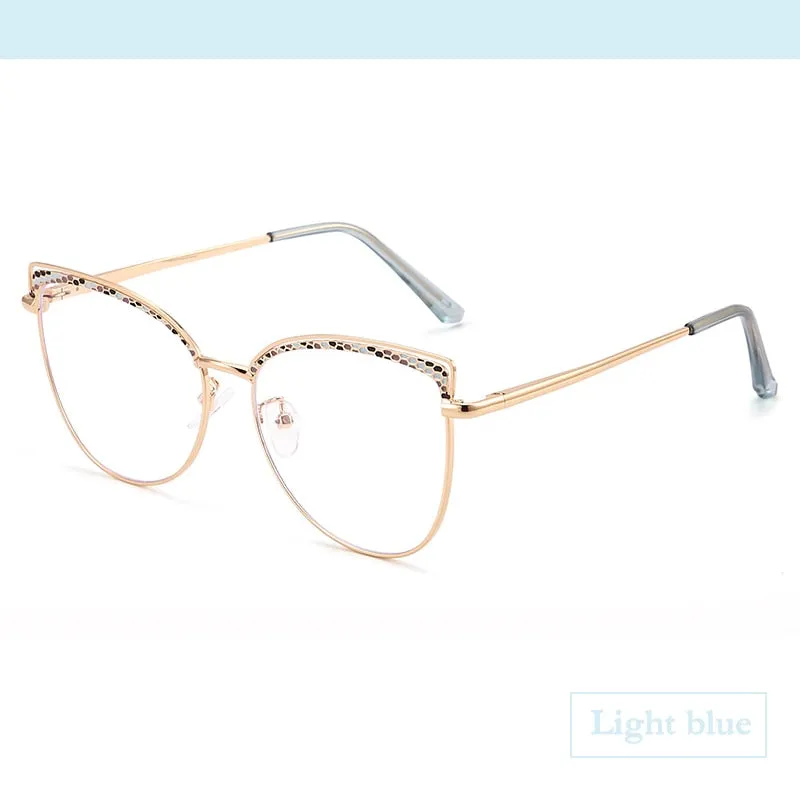 CCspace Women's Full Rim Square Cat Eye Alloy Eyeglasses 55938