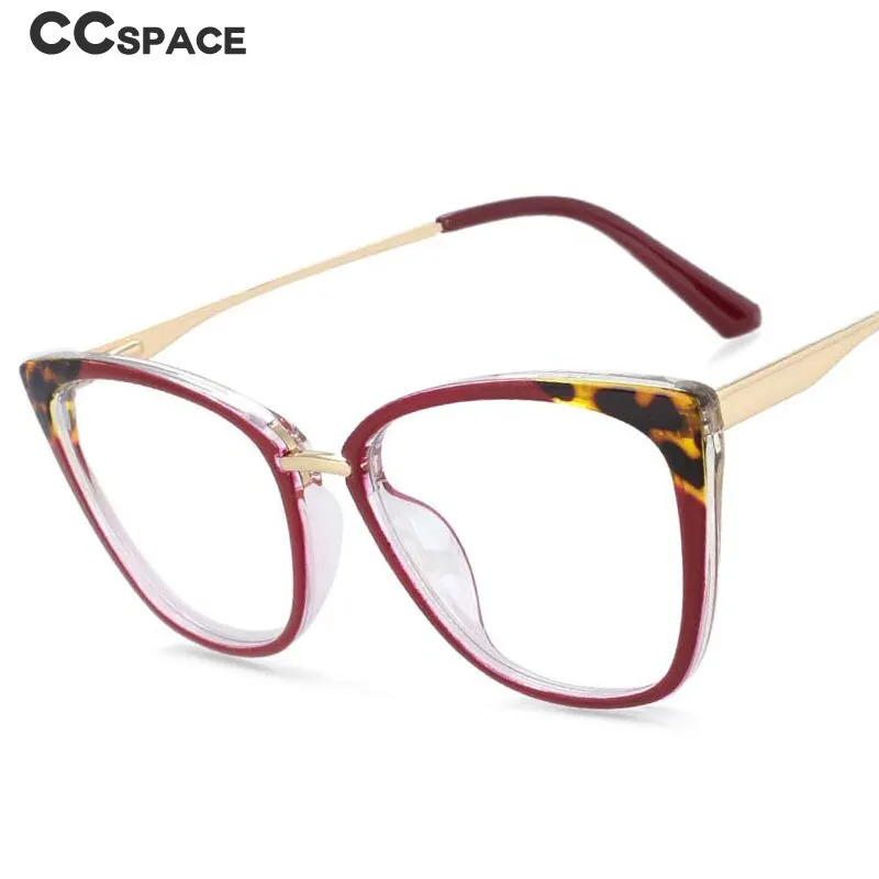 CCspace Women's Full Rim Square Cat Eye Tr 90 Titanium Eyeglasses 54077