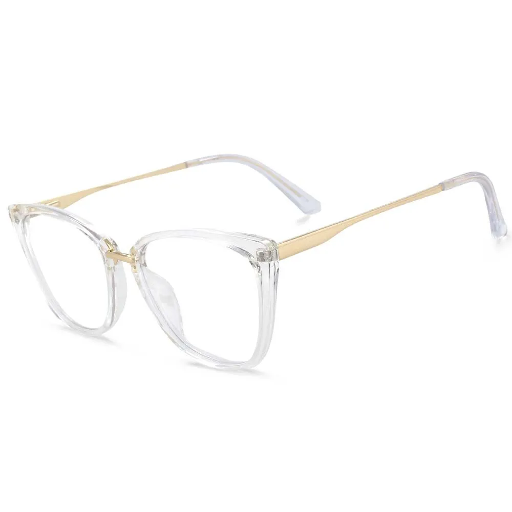CCspace Women's Full Rim Square Cat Eye Tr 90 Titanium Eyeglasses 54077