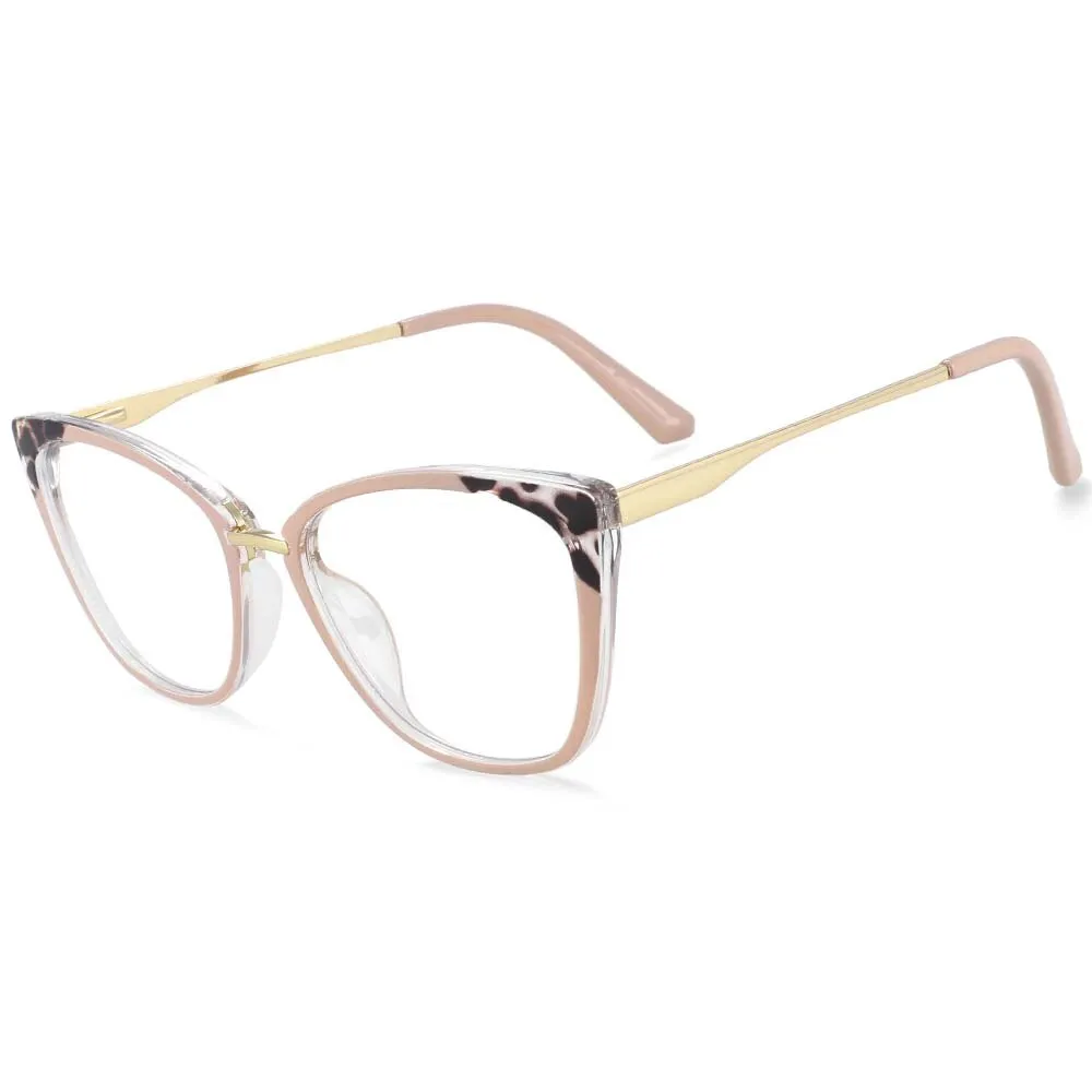 CCspace Women's Full Rim Square Cat Eye Tr 90 Titanium Eyeglasses 54077